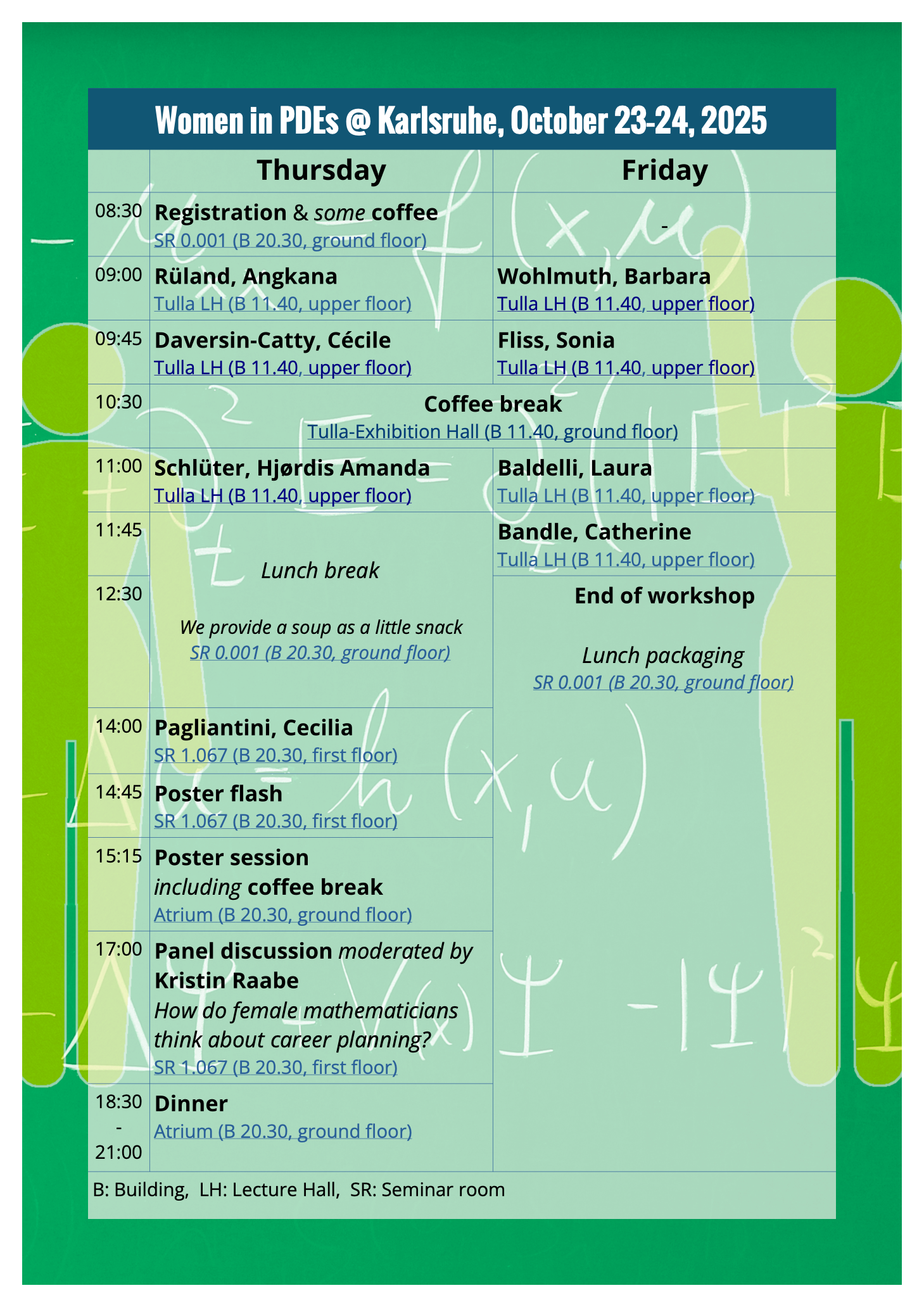 Image of the schedule